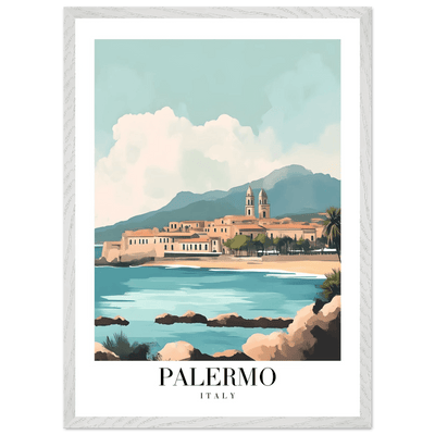 Palermo Italy Framed Poster – Vintage Mediterranean Travel Wall Art in Your Choice of Frame - Vibrantwalls