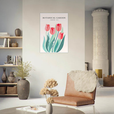 Botanical Garden Tulip Framed Poster – Pastel Florals & Nature Art Prints | Ready-to-Hang Wall Decor - Vibrantwalls