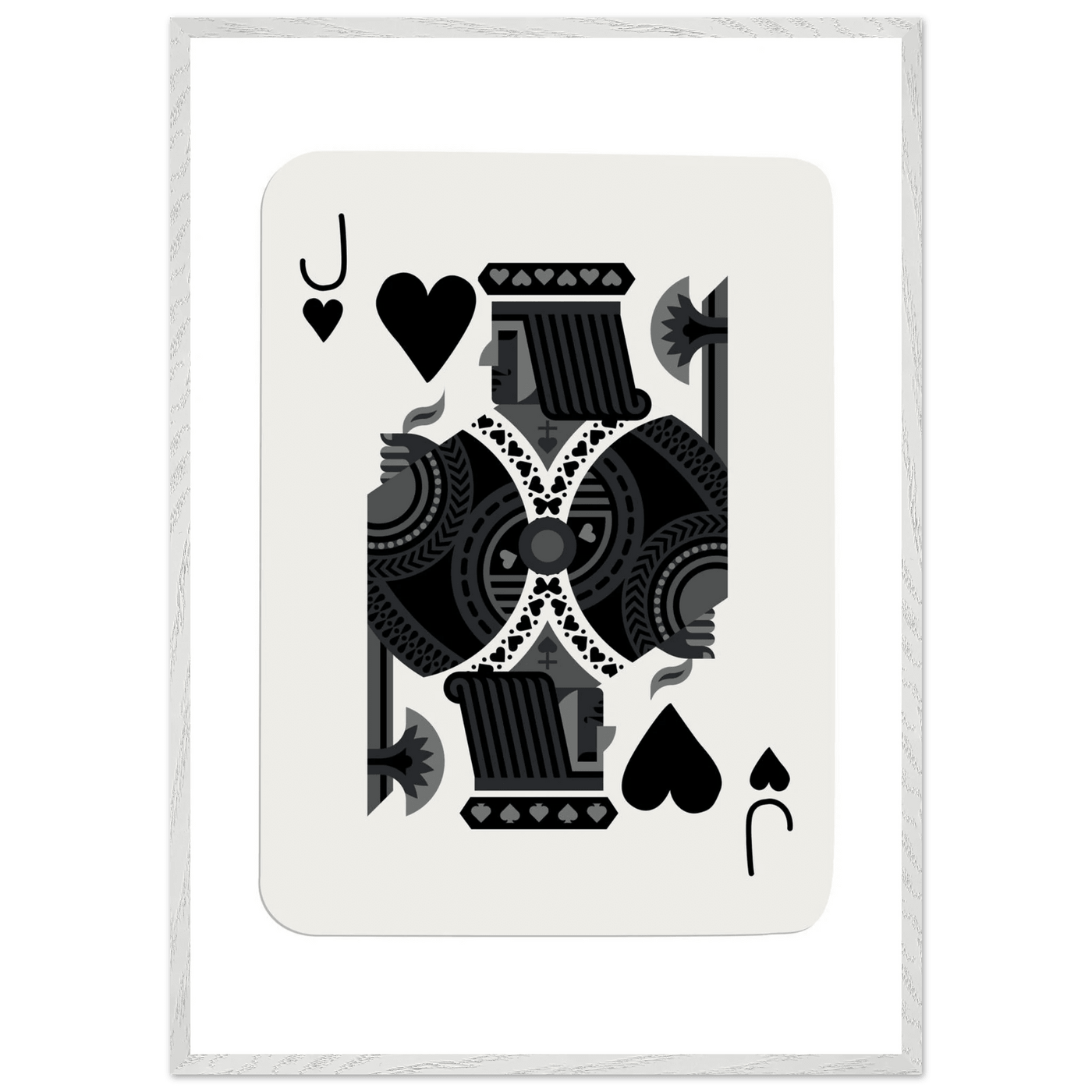 Minimalist Jack of Spades Poker Card Print - Mounted Framed Eco-Friendly Art, Various Sizes & Finishes - Vibrantwalls