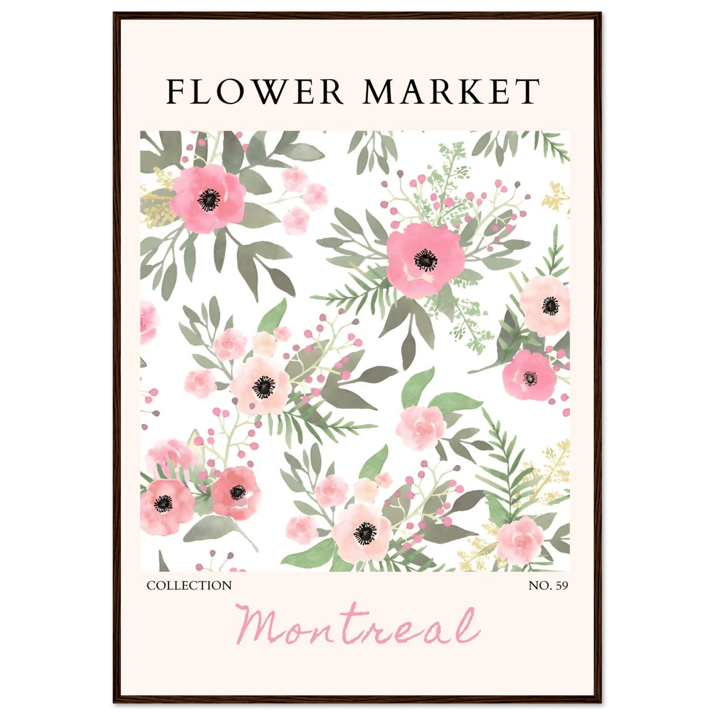 Flower Market Collection: Montreal – Whimsical Floral Art Prints | Ready-to-Hang Framed Posters - Vibrantwalls