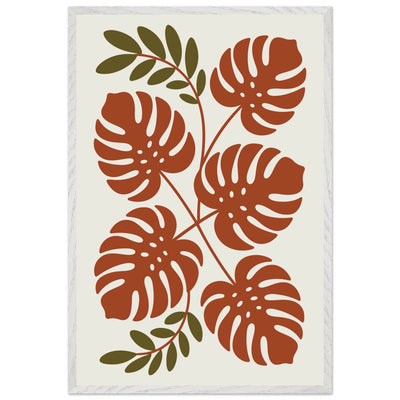 Monstera Leaf Composition in Terracotta Tones - Vibrantwalls