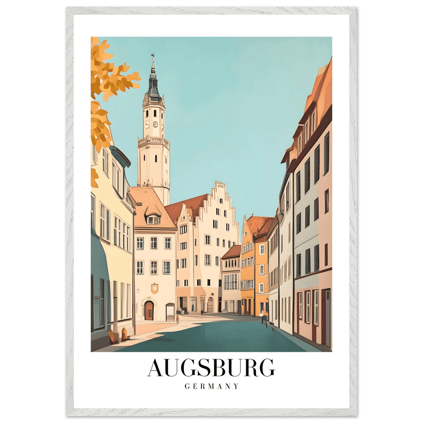 Augsburg Germany Framed Poster – Vintage European Cityscape Wall Art with Wooden Frame in Various Sizes - Vibrantwalls