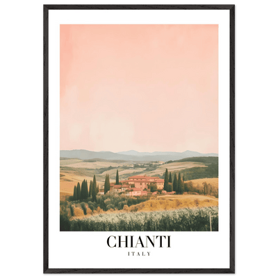 Chianti, Italy Framed Poster – Vintage Tuscan Countryside Wall Art with Customizable Wooden Frame - Vibrantwalls