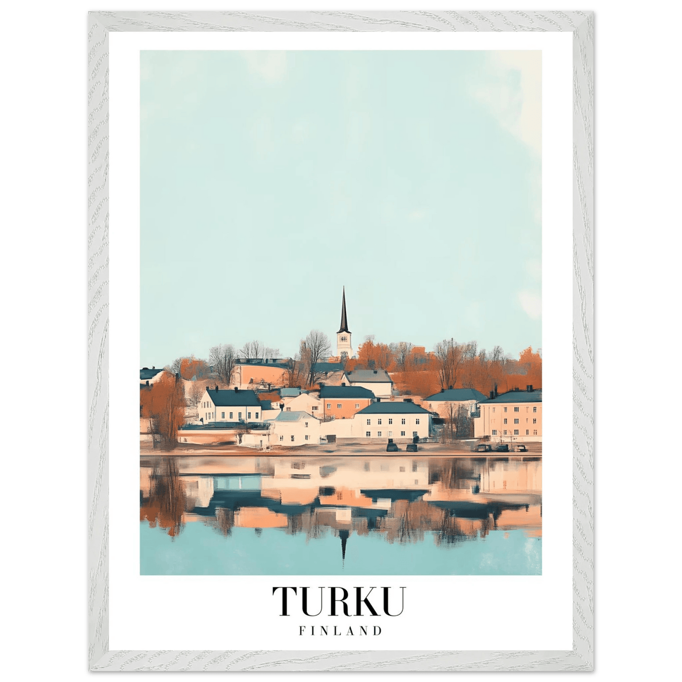 Turku Finland Framed Poster – Serene Nordic Travel Wall Art with Wooden Frame - Vibrantwalls