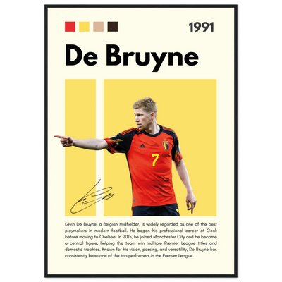 Kevin De Bruyne Football Legend Framed Poster – Vibrant Pop Art Print for Modern Fans 70x100 cm 28x40″ Black frame Vibrantwalls