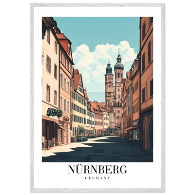 Nürnberg Germany Framed Poster – Vintage European Street Scene Wall Art with Wooden Frame - Vibrantwalls