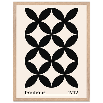 Bauhaus 1919 Black & Beige Circles - Vibrantwalls