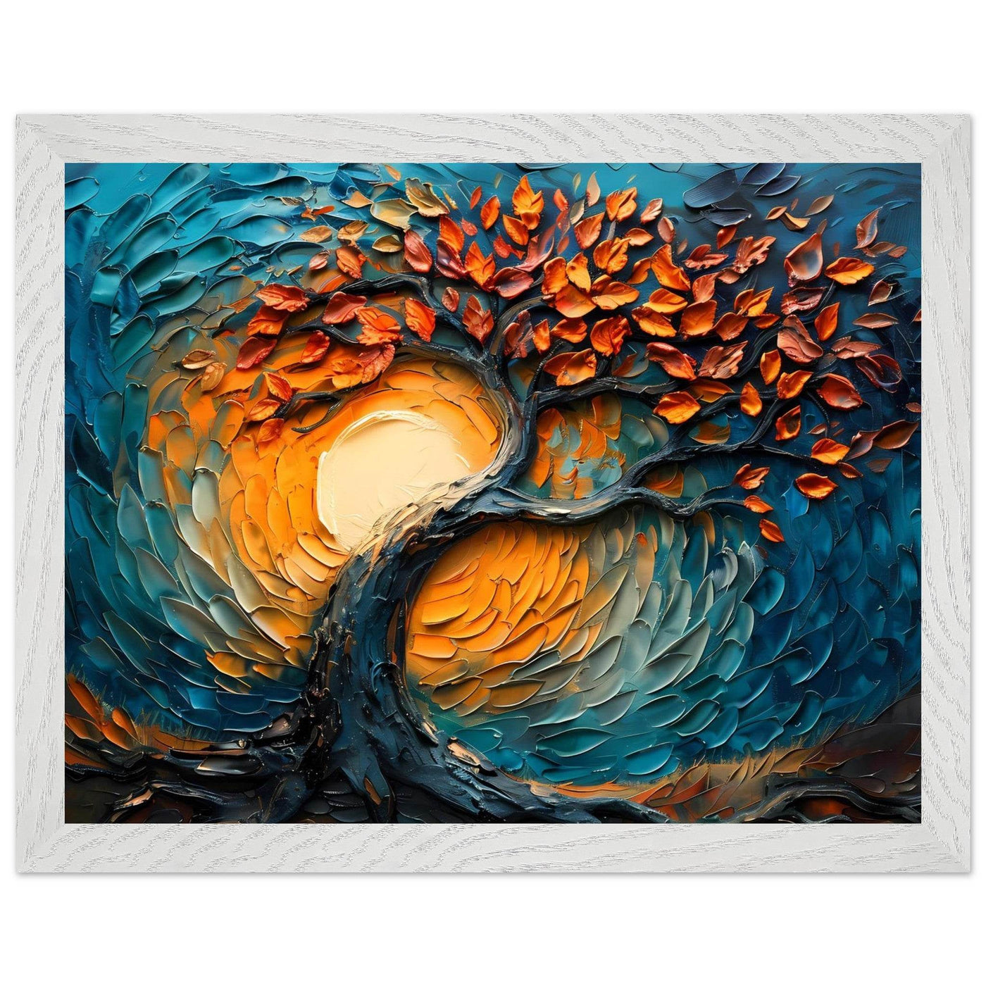 Palette Knife Tree of Life Framed - Vibrantwalls