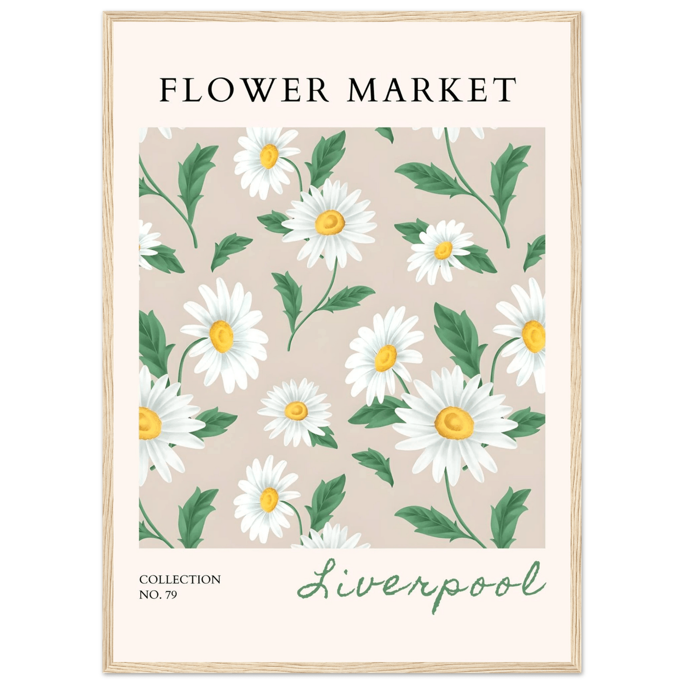Charming Daisy Field Framed Poster – Botanical 'Flower Market' Art Print | Ready-to-Hang in Your Choice of Frame - Vibrantwalls