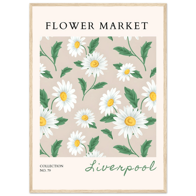 Charming Daisy Field Framed Poster – Botanical 'Flower Market' Art Print | Ready-to-Hang in Your Choice of Frame - Vibrantwalls