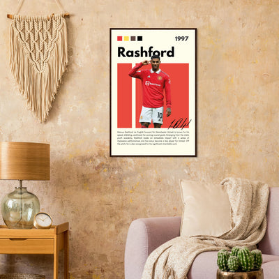 Marcus Rashford Manchester United Soccer Framed Poster – Iconic Red Devil Art Print Vibrantwalls