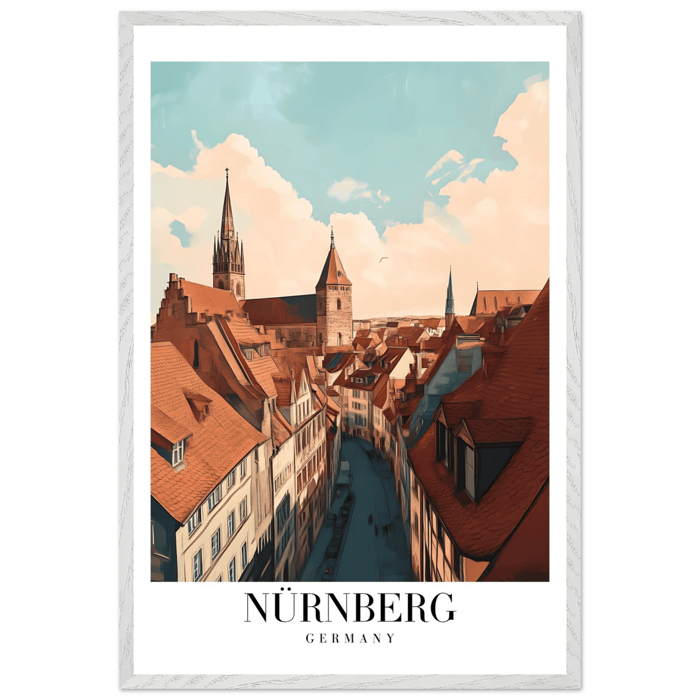 Nürnberg Germany Framed Poster – Vintage Travel Wall Art with Wooden Frame - Vibrantwalls