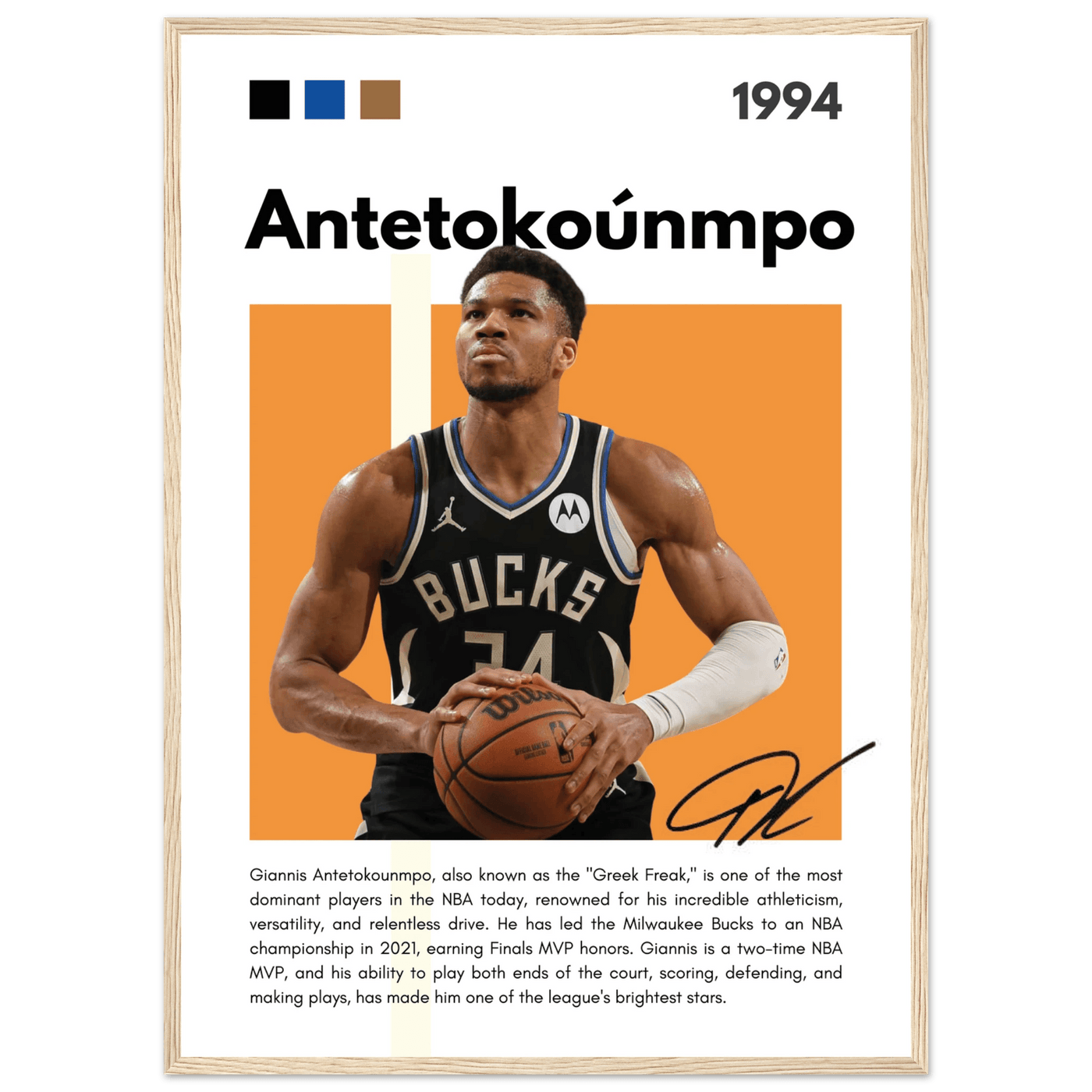 Giannis Antetokounmpo Greek Freak Bucks Poster - Vibrantwalls