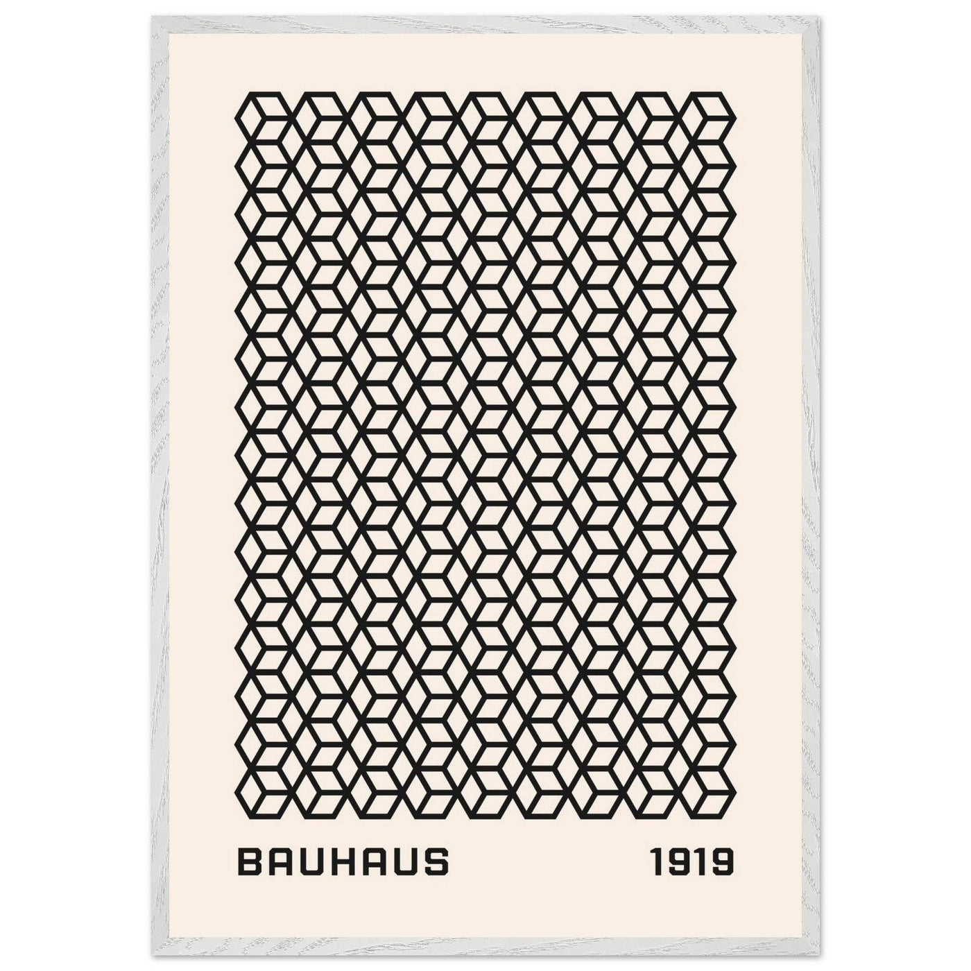 Bauhaus 1919 Geometric Cube Pattern Art Print – Modern Minimalist Framed Poster in Multiple Sizes - Vibrantwalls