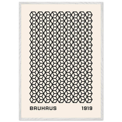 Bauhaus 1919 Geometric Cube Pattern Art Print – Modern Minimalist Framed Poster in Multiple Sizes - Vibrantwalls