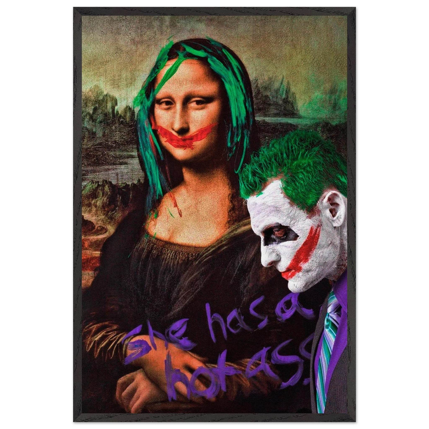 Joker & Mona Lisa Pop Art Mounted Framed Poster – Edgy, Eco-Friendly, & Ready to Hang in Your Choice of Frame & Size - Vibrantwalls