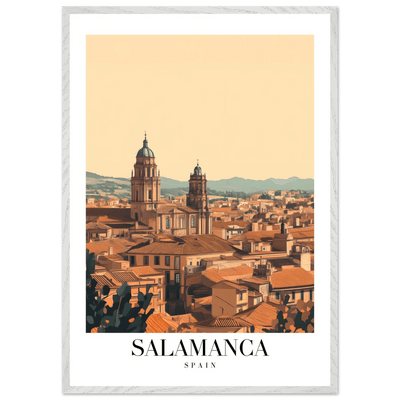 Salamanca Spain Framed Poster – Warm Hues Vintage Travel Wall Art with Wooden Frame - Vibrantwalls