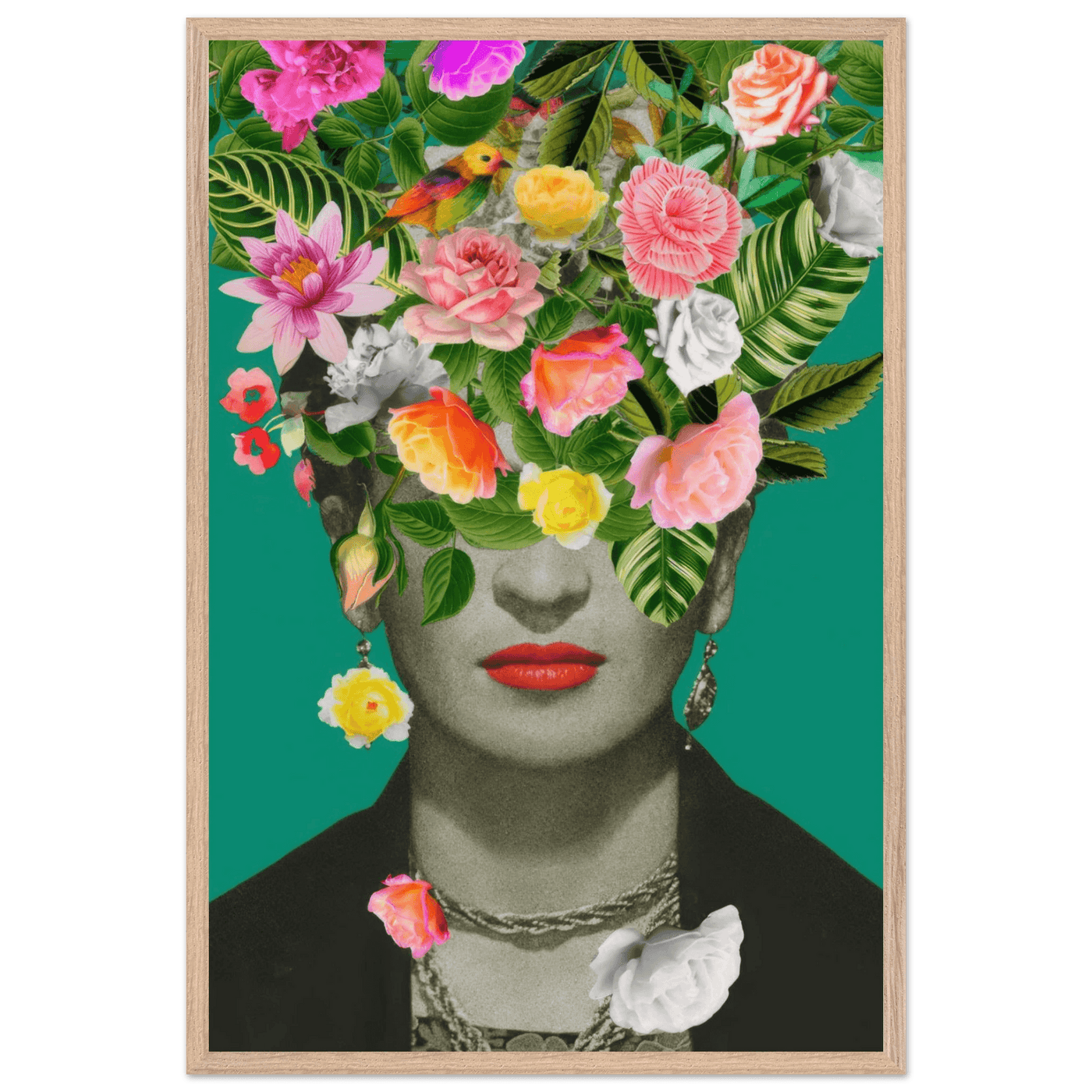 Floral Frida Artwork - Vibrant and Inspiring Home Decor - Vibrantwalls