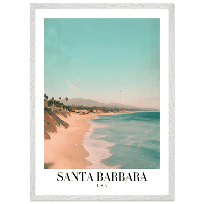 Santa Barbara USA Framed Poster – Pastel Beach Travel Wall Art in Your Choice of Frame - Vibrantwalls