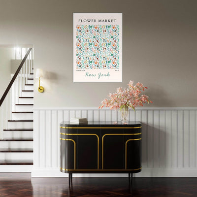 Flower Market New York Framed Poster – Whimsical Floral Art Print | Ready-to-Hang in Your Choice of Frame - Vibrantwalls