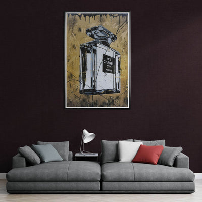 Abstract Chanel N°5 Art Print - Luxury Perfume Wall Art in Premium Mounted Frame - Vibrantwalls