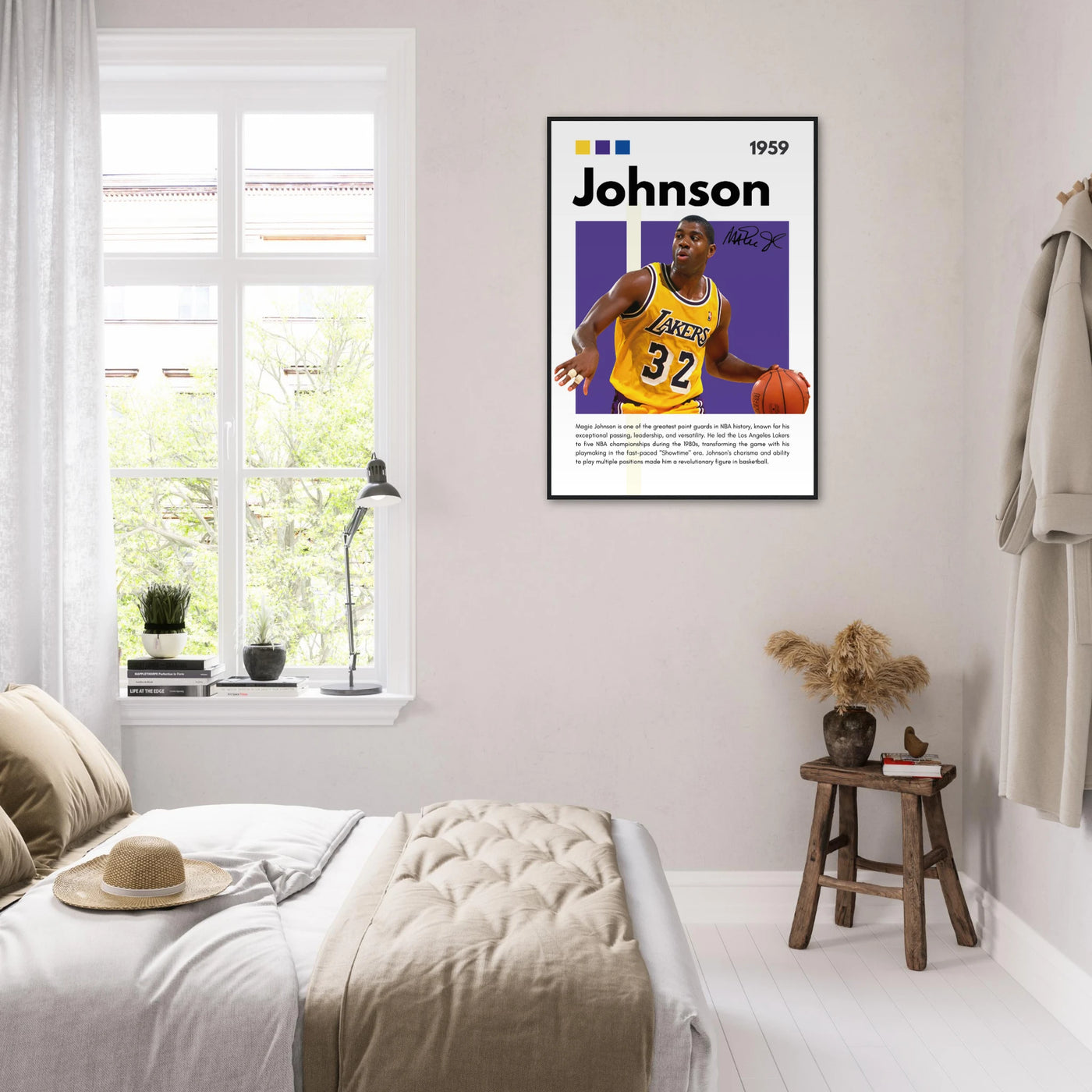 Magic Johnson Showtime Lakers Vintage Art Print Vibrantwalls
