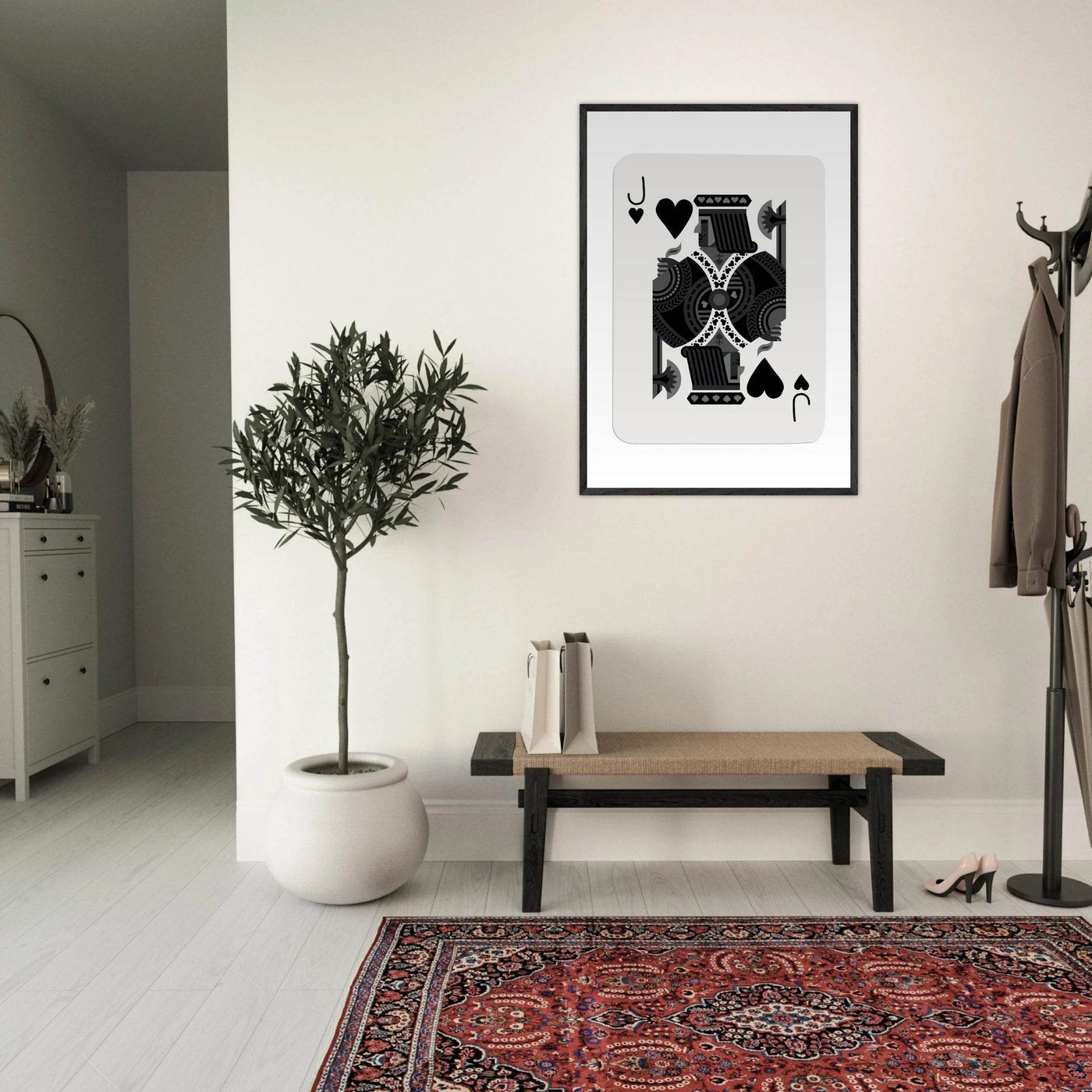 Minimalist Jack of Spades Poker Card Print - Mounted Framed Eco-Friendly Art, Various Sizes & Finishes - Vibrantwalls