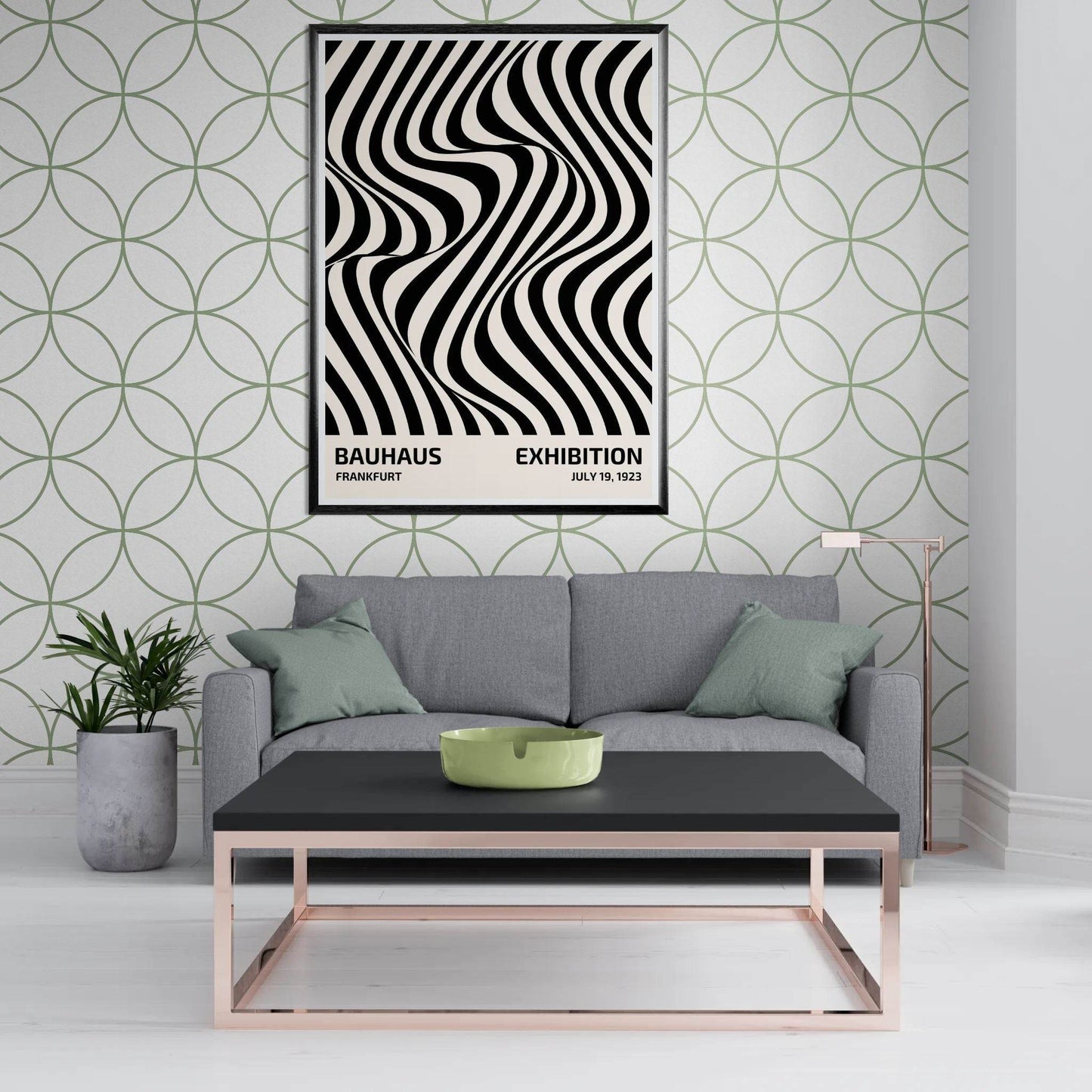 Bauhaus Black White Op Art Movement Style Design Poster Wall Art - Vibrantwalls