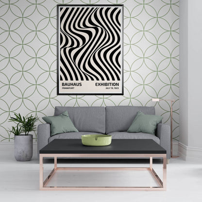 Bauhaus Black White Op Art Movement Style Design Poster Wall Art - Vibrantwalls