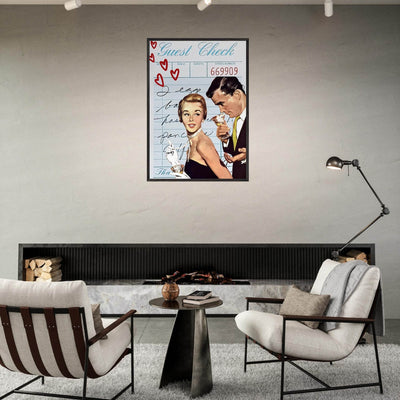Retro Romance Cocktail Vintage Love Bar Art - Vibrantwalls
