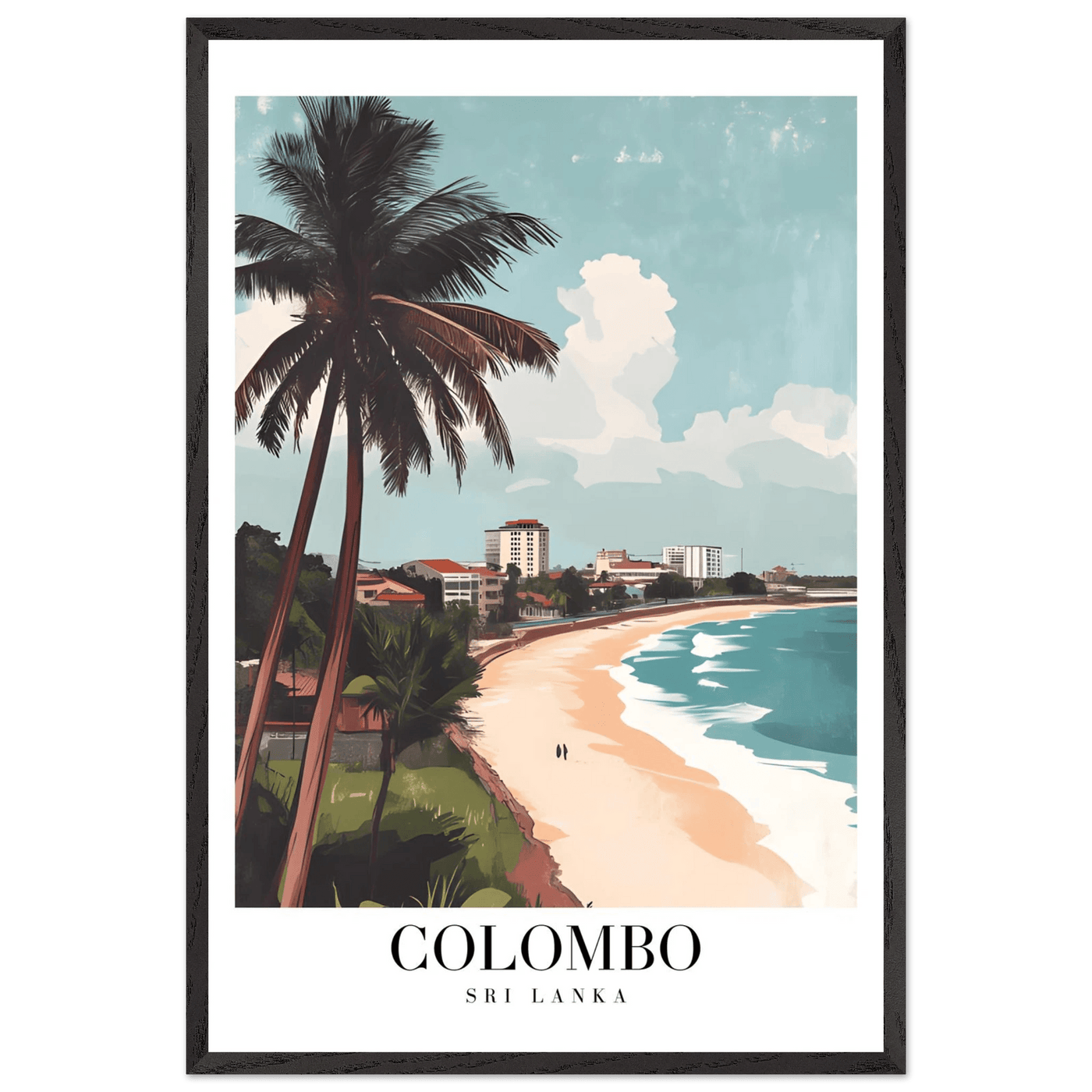Colombo Sri Lanka Framed Poster – Vintage Coastal Art with Wooden Frame in Multiple Sizes & Finishes - Vibrantwalls