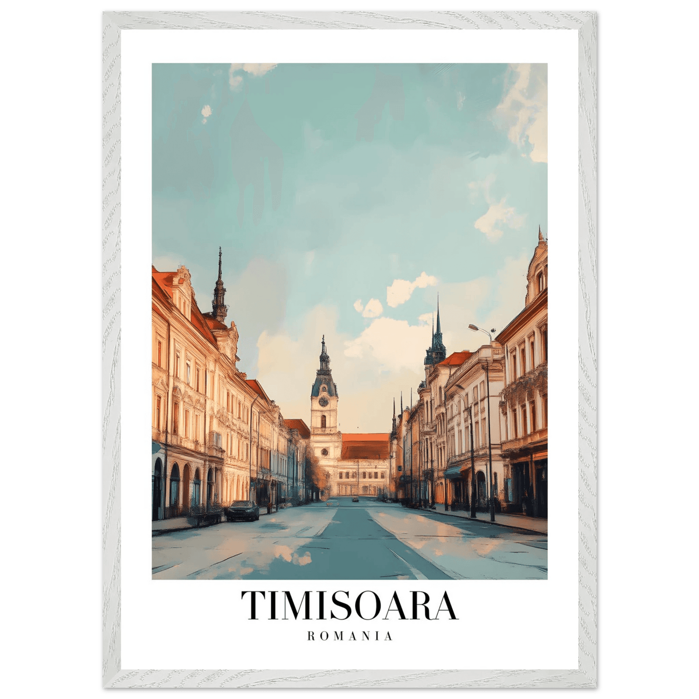 Timisoara Romania Framed Poster – Vintage Cityscape Wall Art with Wooden Frame - Vibrantwalls