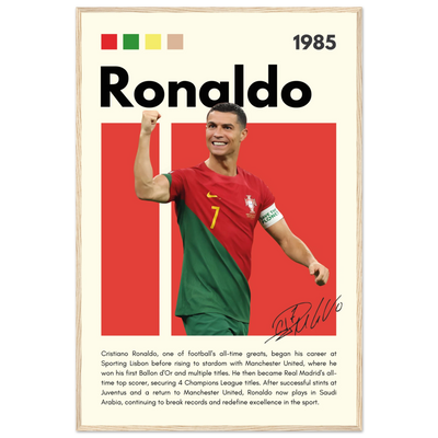 Cristiano Ronaldo Portugal Soccer Framed Football Poster 60x90 cm 24x36″ Wood frame Vibrantwalls