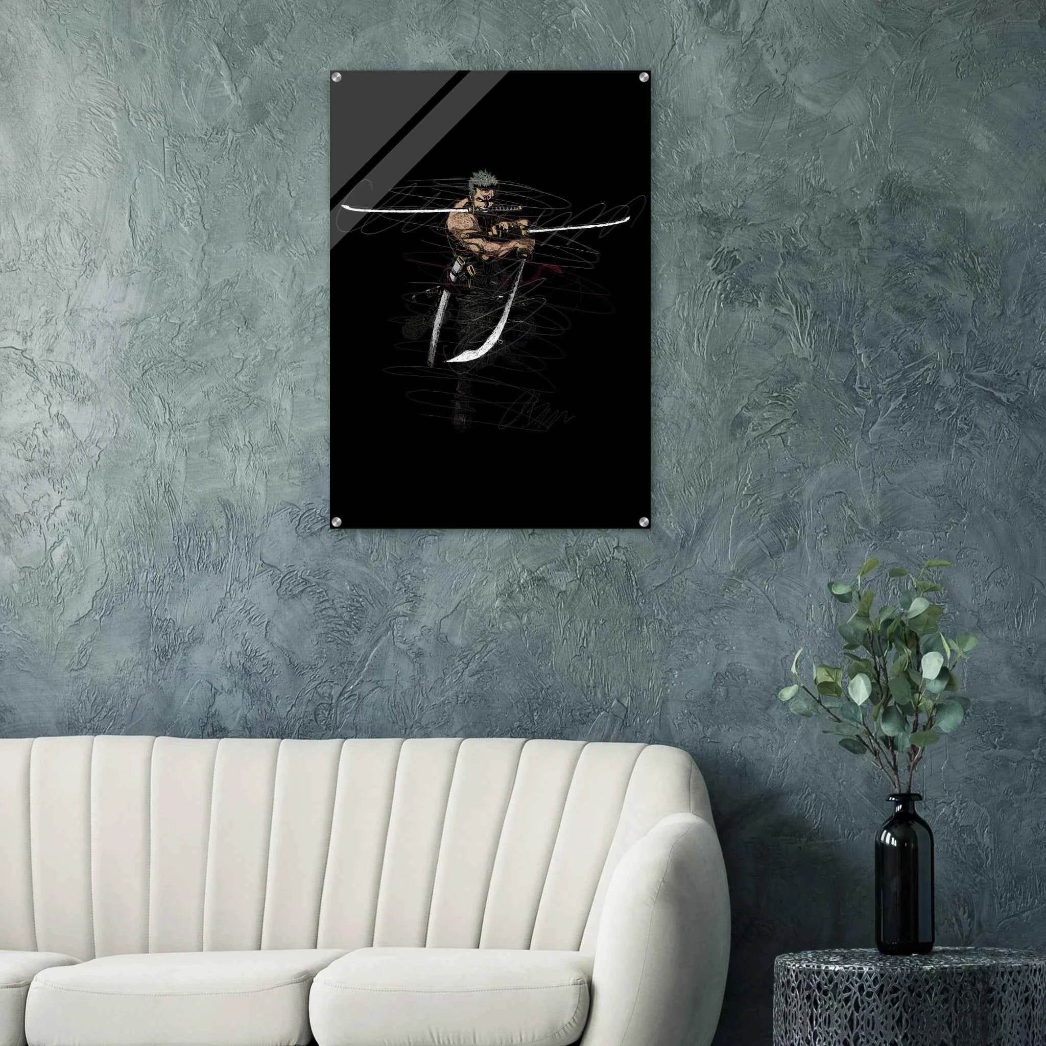 Roronoa Zoro Inspired Acrylic Print – Dynamic, Durable, Modern Anime Wall Art - Vibrantwalls