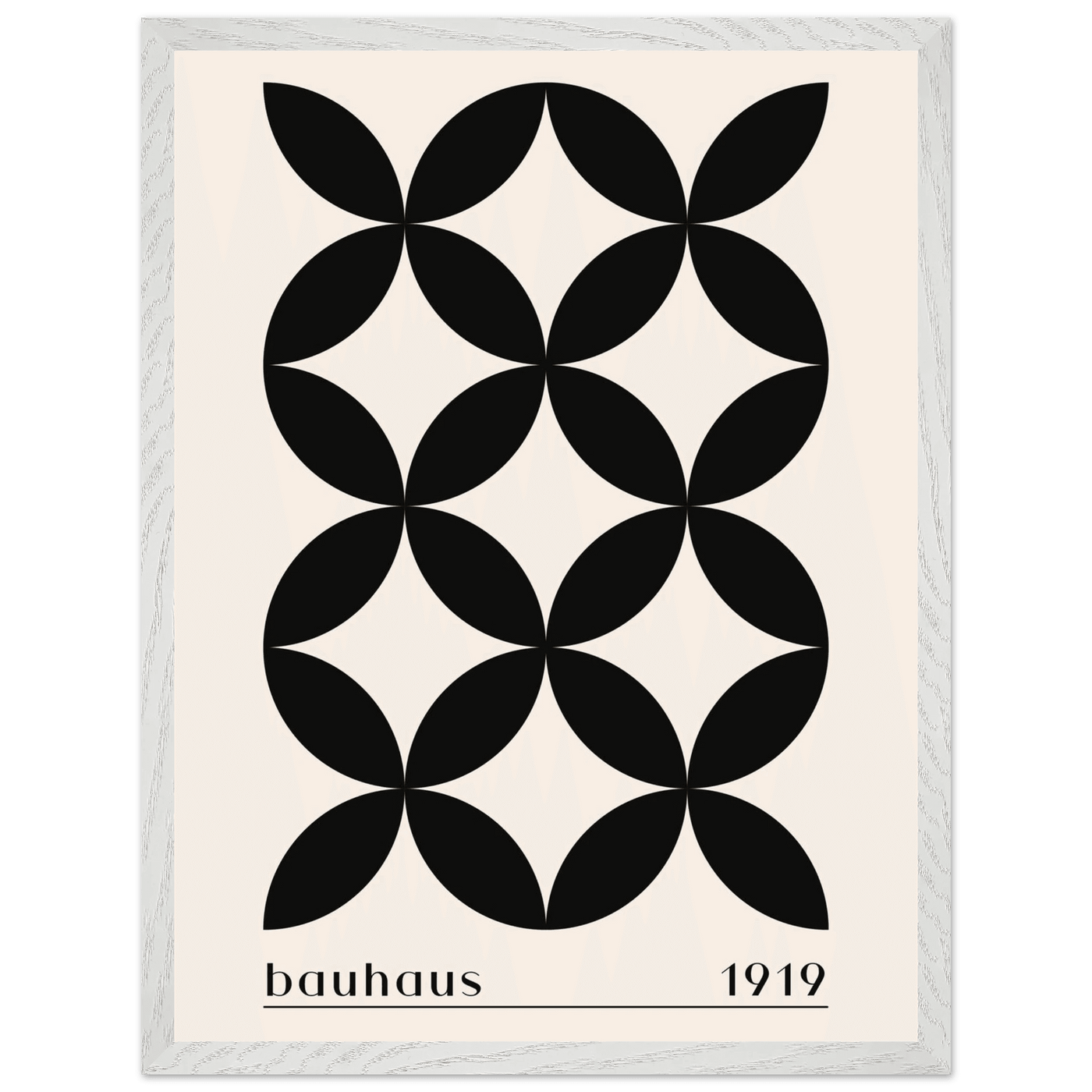 Bauhaus 1919 Black & Beige Circles - Vibrantwalls