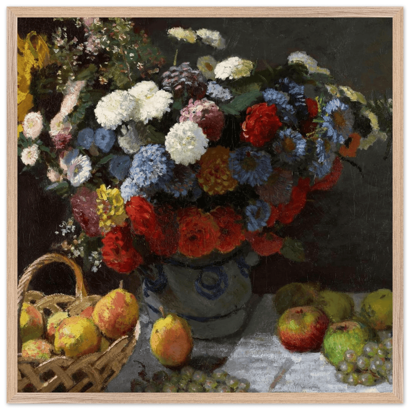 Still Life Wall Art Print of Flowers and Fruit for Elegant Home Decor - Vibrantwalls