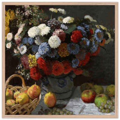 Still Life Wall Art Print of Flowers and Fruit for Elegant Home Decor - Vibrantwalls