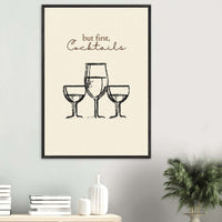 But First Cocktails Quote Wall Art - Vibrantwalls