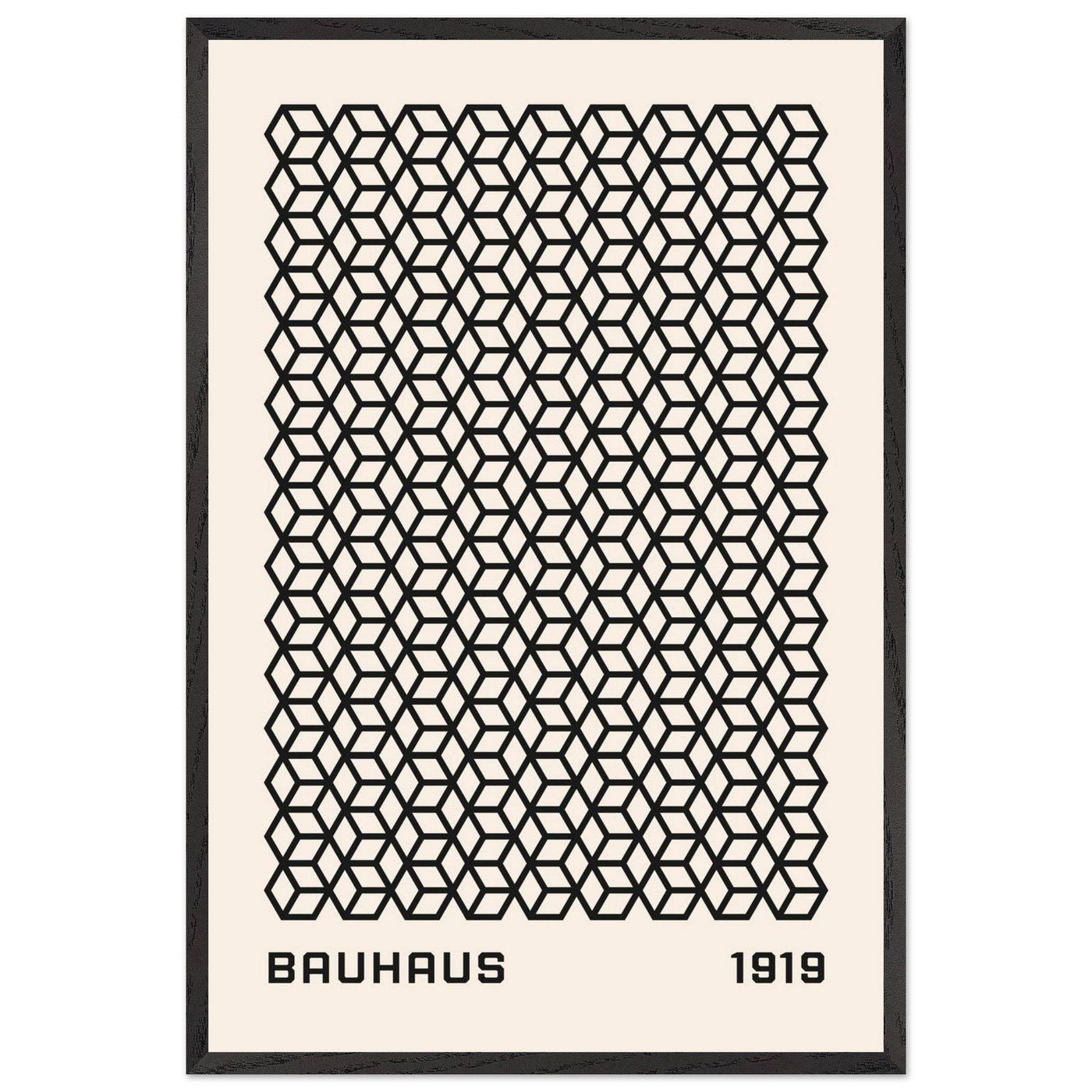 Bauhaus 1919 Geometric Cube Pattern Art Print – Modern Minimalist Framed Poster in Multiple Sizes - Vibrantwalls
