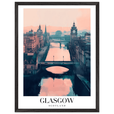 Glasgow Scotland Framed Poster – Atmospheric Cityscape Wall Art with Customizable Wooden Frame - Vibrantwalls