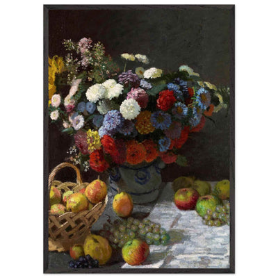 Still Life Wall Art Print of Flowers and Fruit for Elegant Home Decor - Vibrantwalls