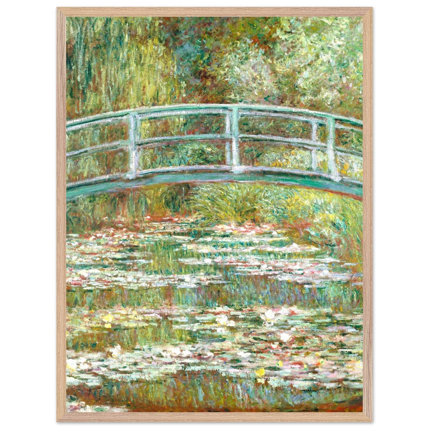 Bridge Over a Pond Art Print - Water Lilies Decorative Artwork for Your Space - Vibrantwalls
