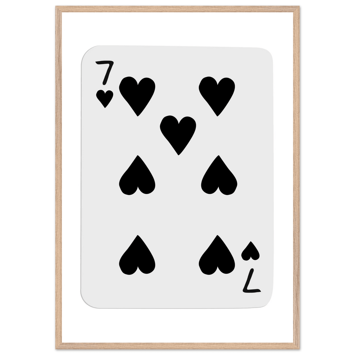 Seven of Spades Poker Card Print - Mounted & Framed Wall Art, Eco-Friendly Wood Frame in Multiple Finishes - Vibrantwalls