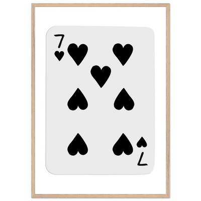 Seven of Spades Poker Card Print - Mounted & Framed Wall Art, Eco-Friendly Wood Frame in Multiple Finishes - Vibrantwalls