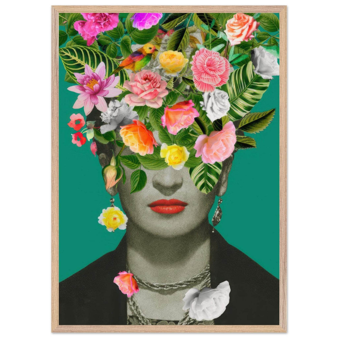 Floral Frida Artwork - Vibrant and Inspiring Home Decor - Vibrantwalls