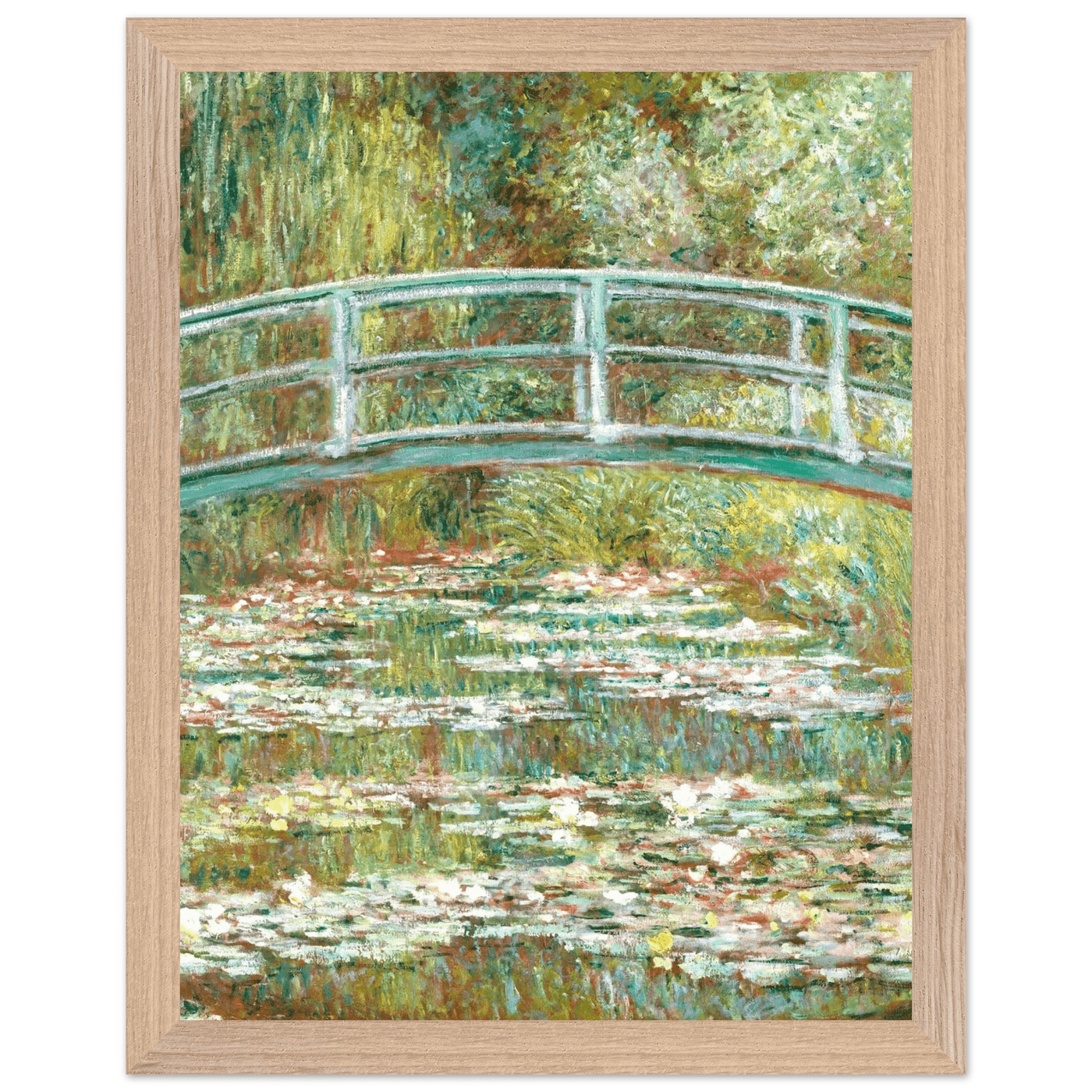 Bridge Over a Pond Art Print - Water Lilies Decorative Artwork for Your Space - Vibrantwalls