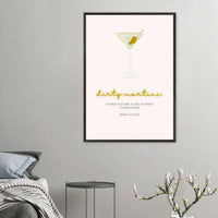Dirty Martini Recipe Guide Wall Art - Vibrantwalls
