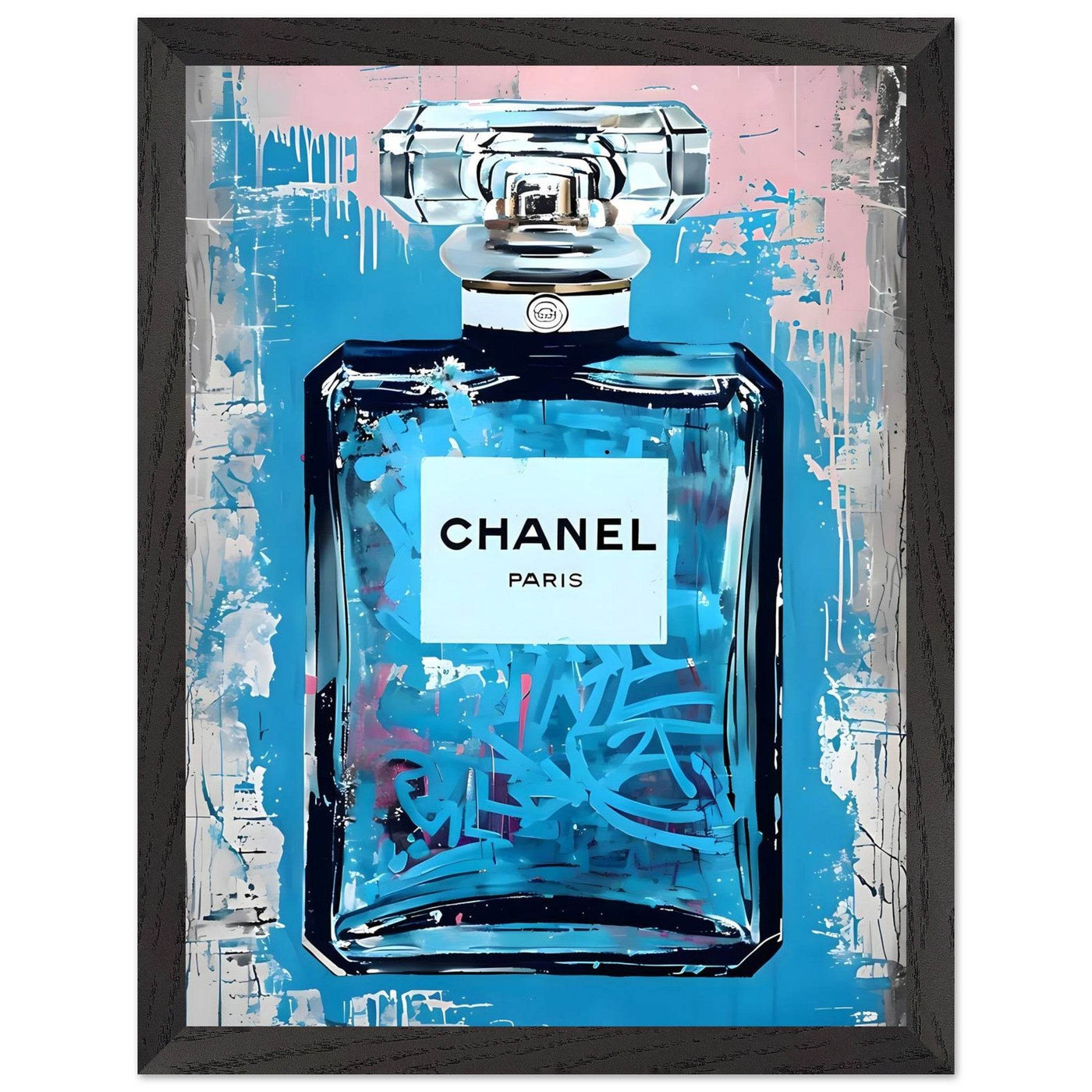 Abstract Chanel No. 5 Art Print in Mounted Frame - Iconic Glamour for Modern Decor - Vibrantwalls