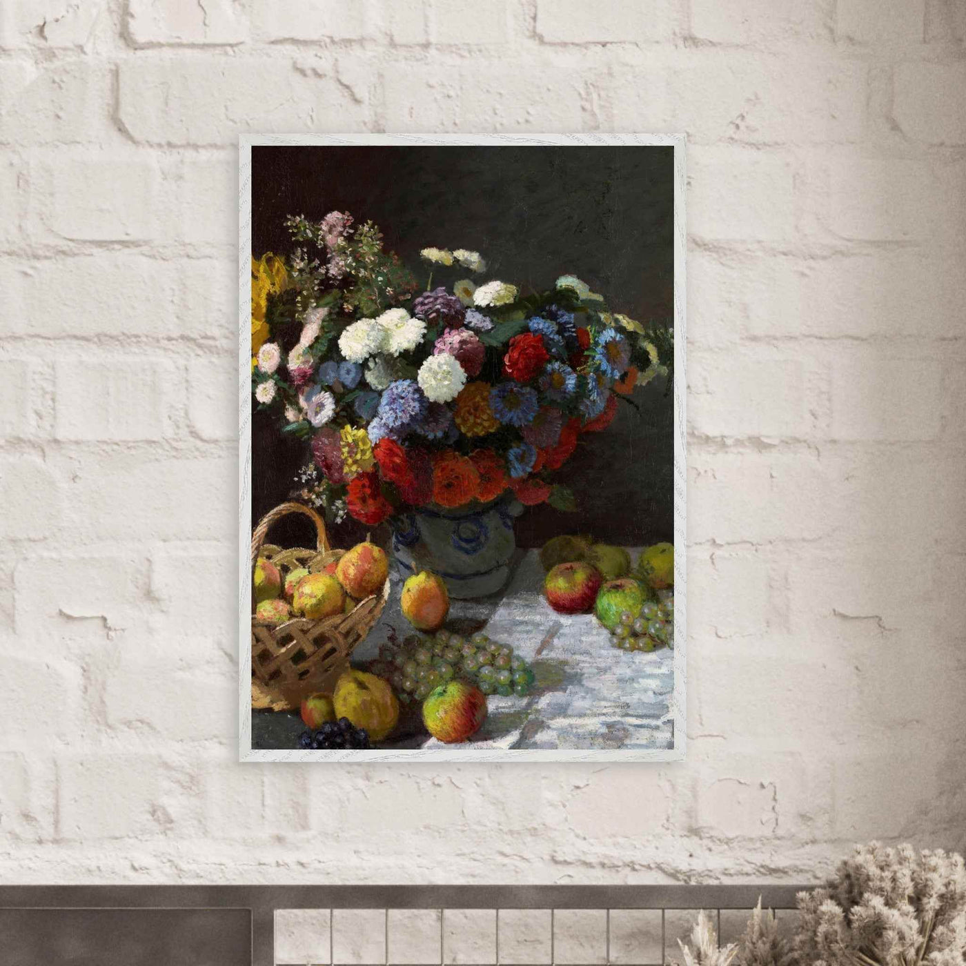 Still Life Wall Art Print of Flowers and Fruit for Elegant Home Decor - Vibrantwalls