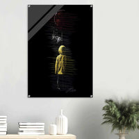 Abstract Figure Acrylic Print – Modern Black & Yellow Art, Vibrant & Durable Wall Decor - Vibrantwalls
